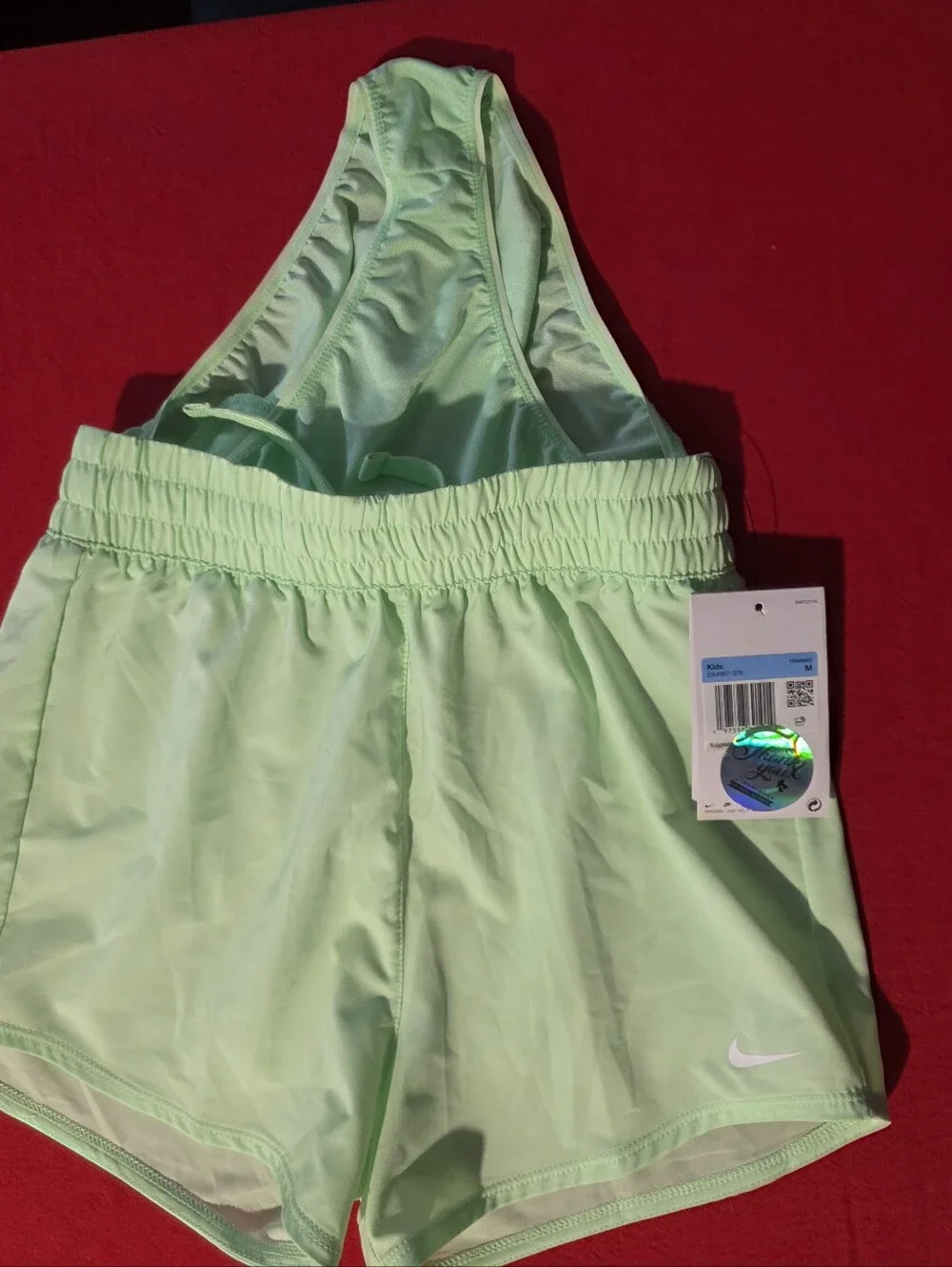 Nike Mint Green Girls' Athletic Shorts with Swoosh